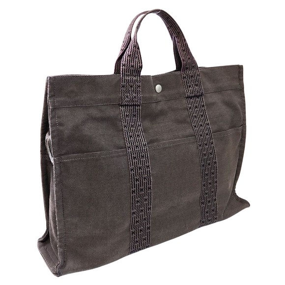 Hermès Herline Grey Canvas tote - Picture 1 of 9